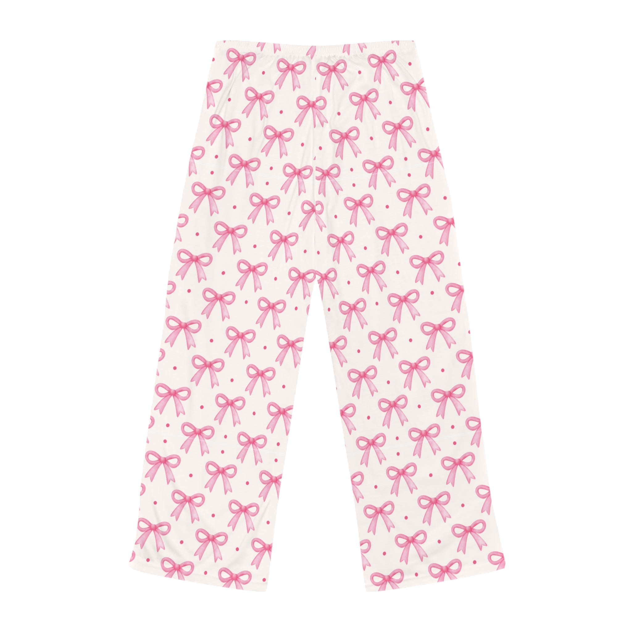 Soft Cotton Pink Bow Pajama Pants for Women Sleepwear