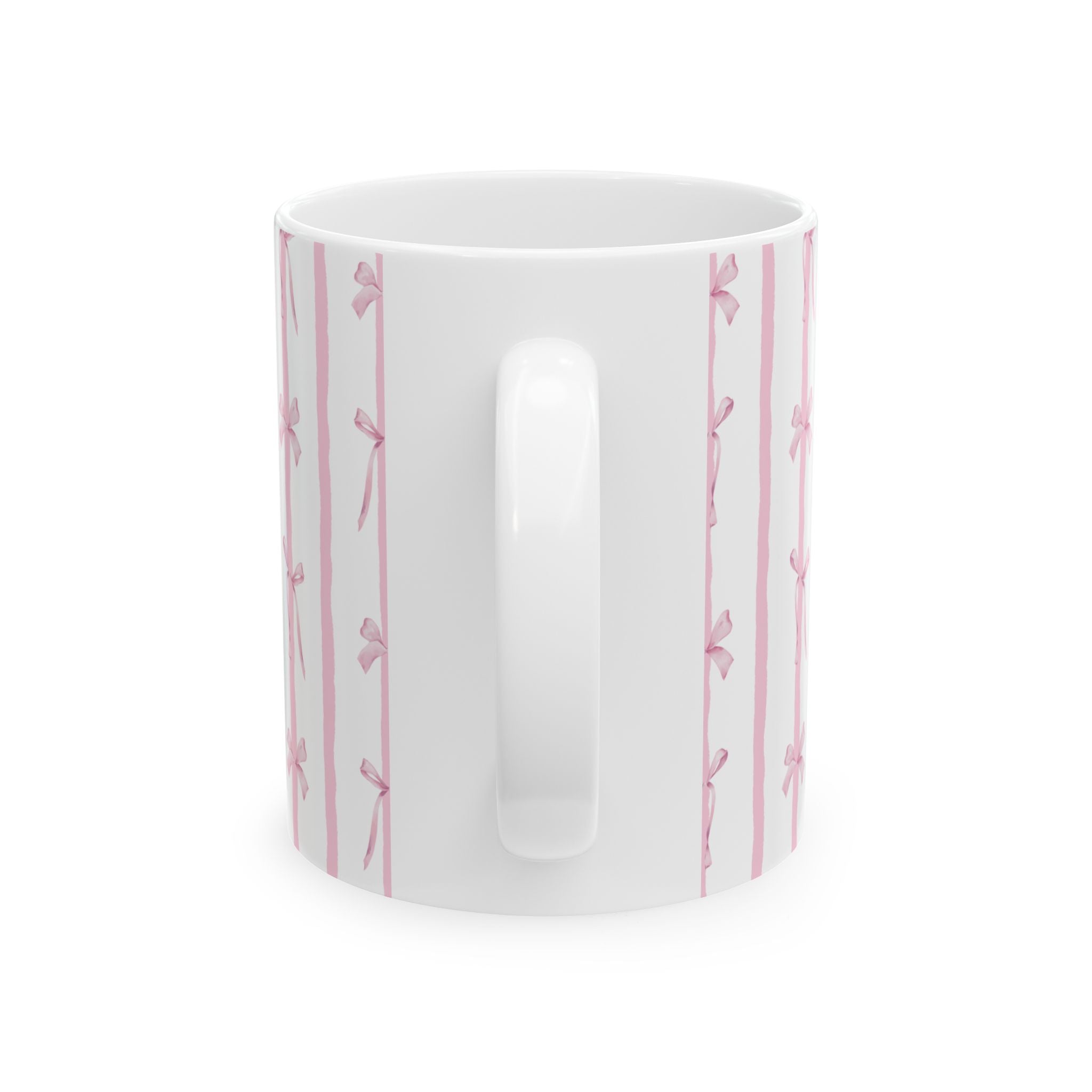 🎀 Pink Bow Ceramic Mug | Coquette Aesthetic Coffee Cup | Cute Ribbon Pattern Mug | Girly Gift for Her 💗