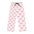 Soft Cotton Pink Bow Pajama Pants for Women Sleepwear