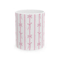 🎀 Pink Bow Ceramic Mug | Coquette Aesthetic Coffee Cup | Cute Ribbon Pattern Mug | Girly Gift for Her 💗